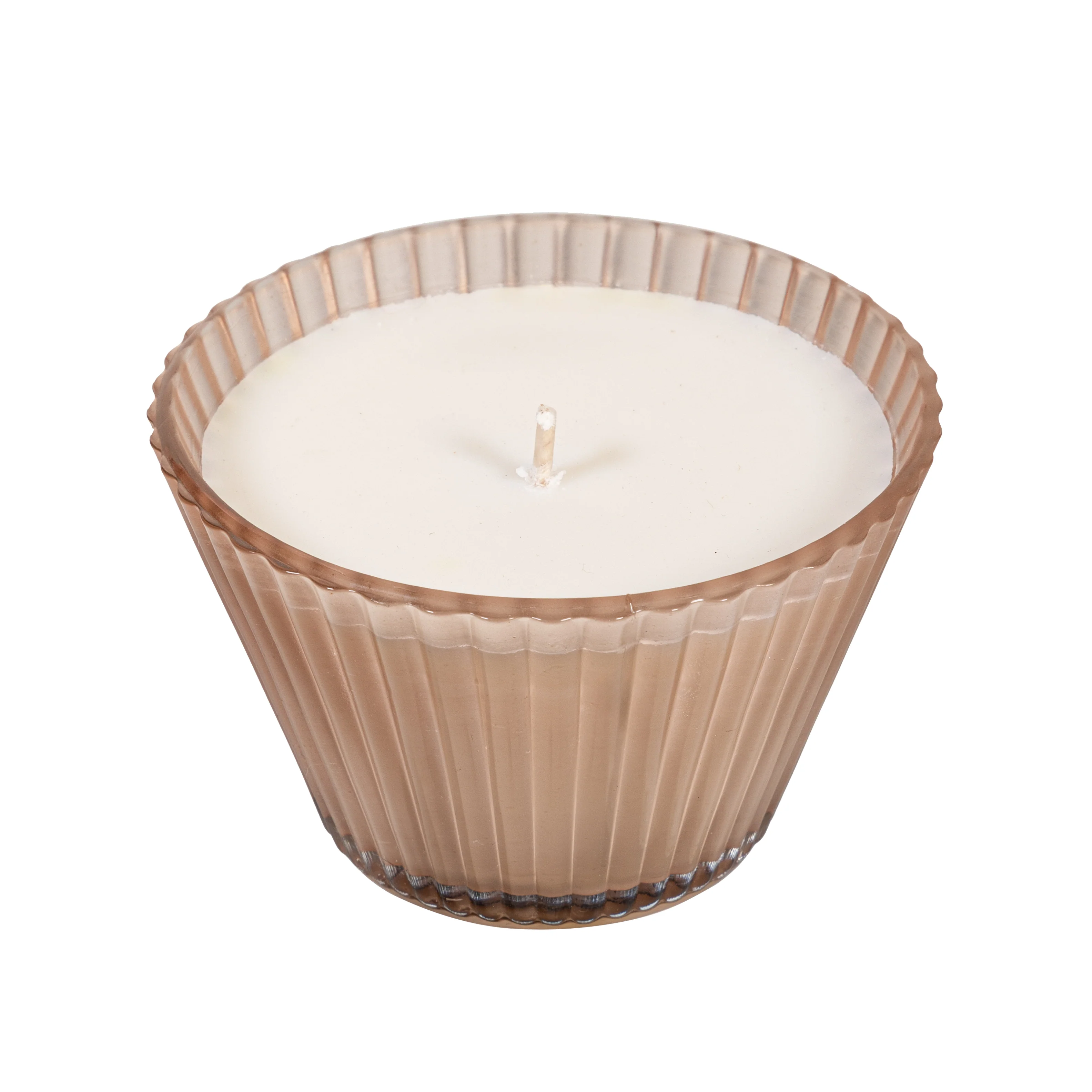 Ribbed Cupcake Glass Candle, Rose Smoke - Image 3