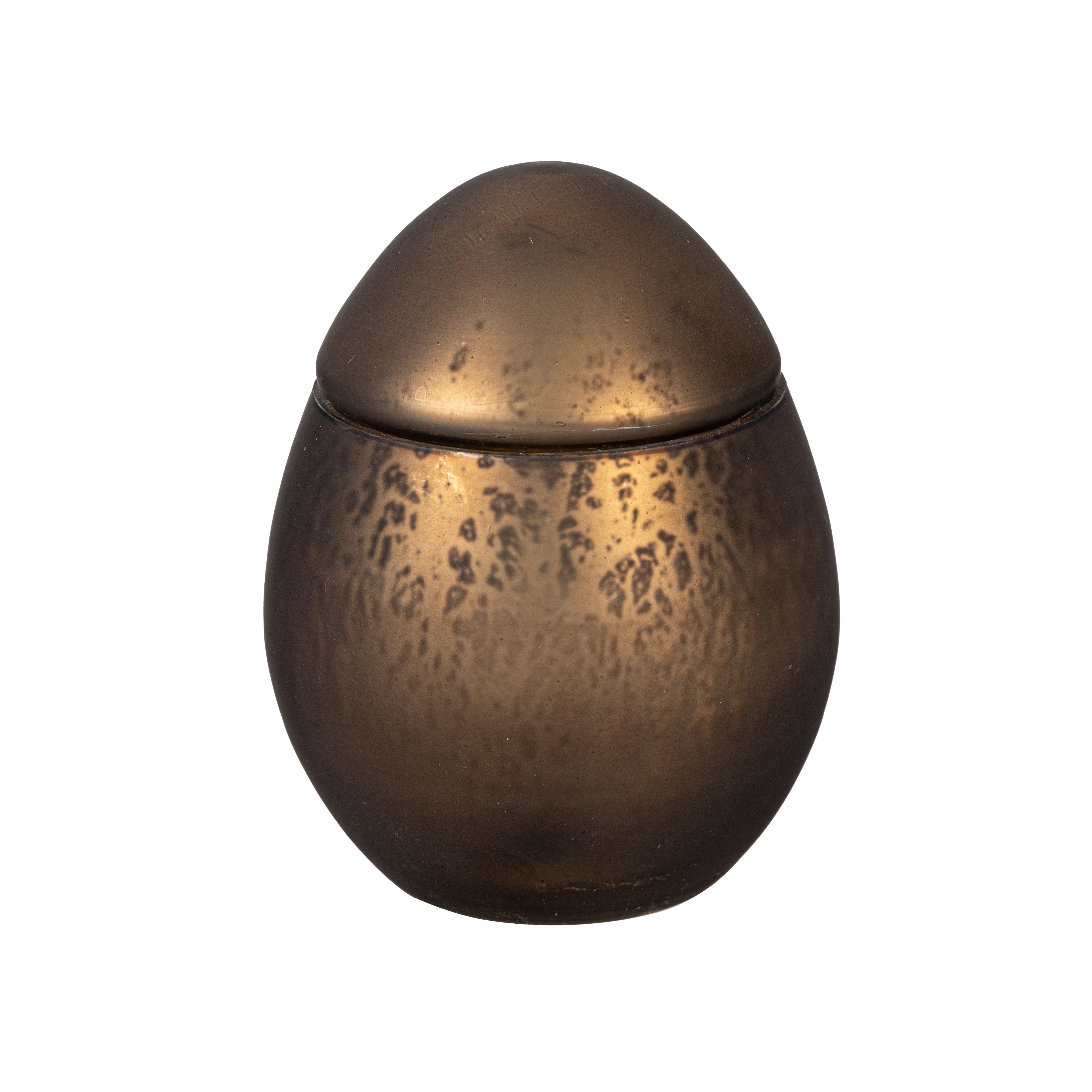 Egg Shape Mercury Glass Candle, Cocoa - Image 3