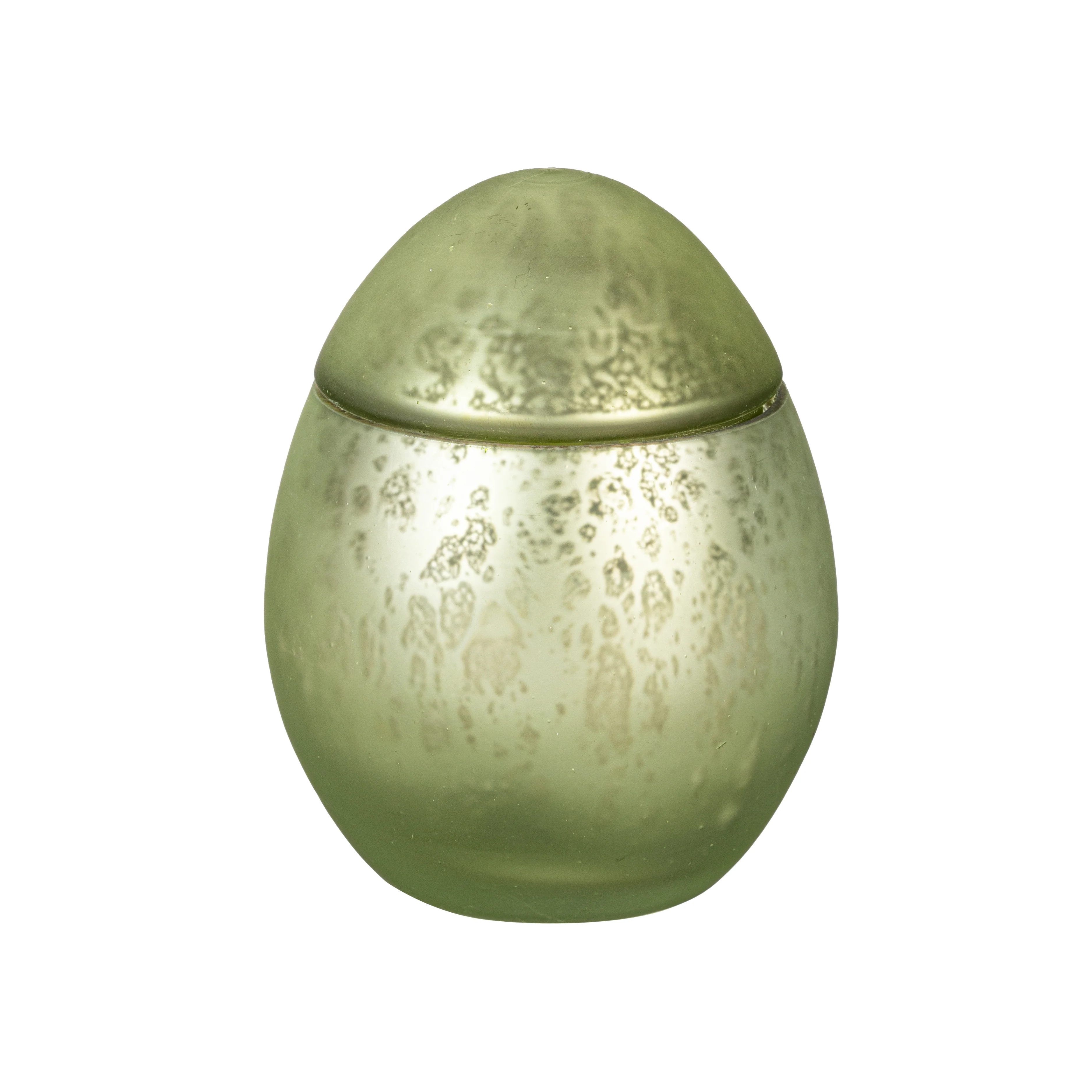Egg Shape Mercury Glass Candle, Smoke Green - Image 3