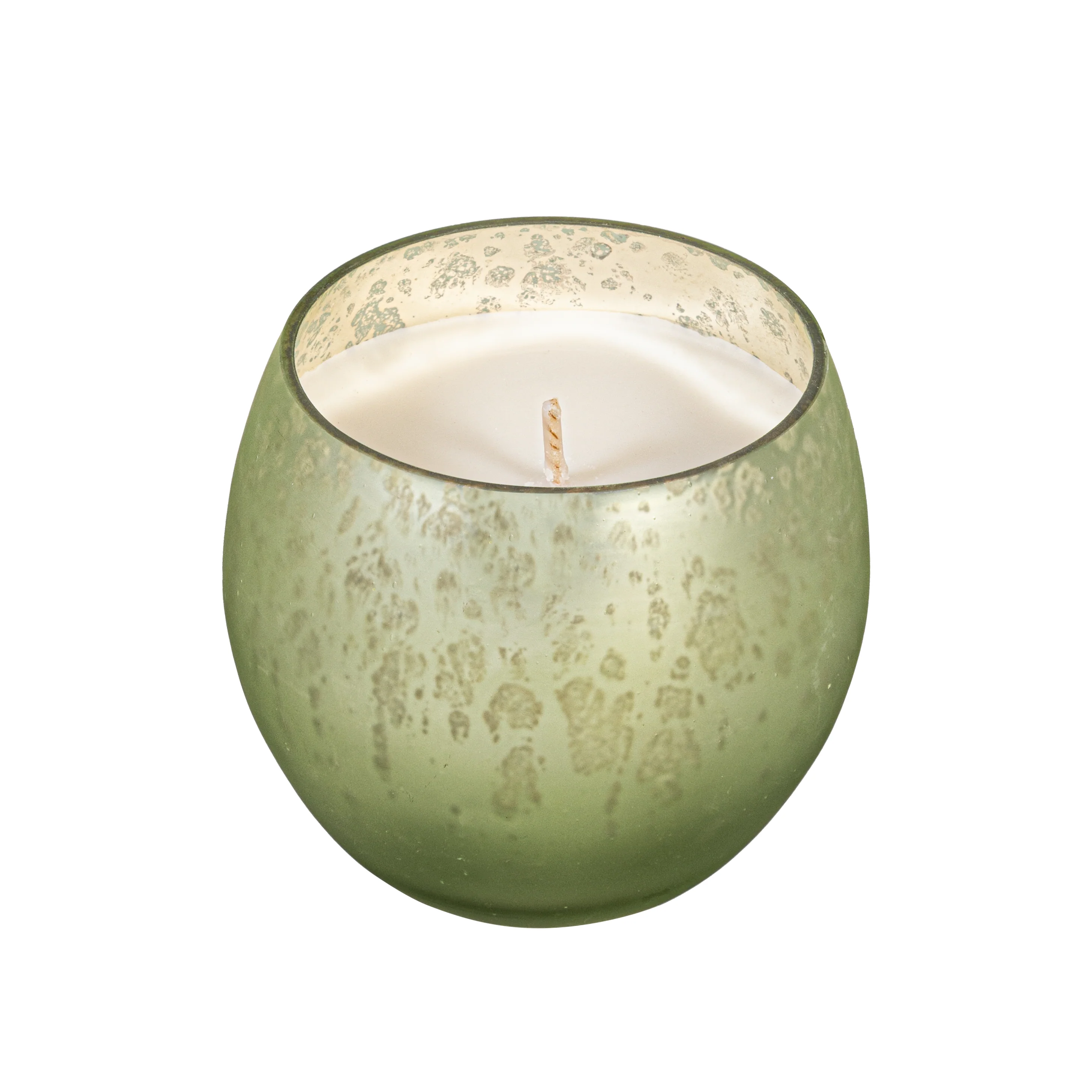 Egg Shape Mercury Glass Candle, Smoke Green - Image 4