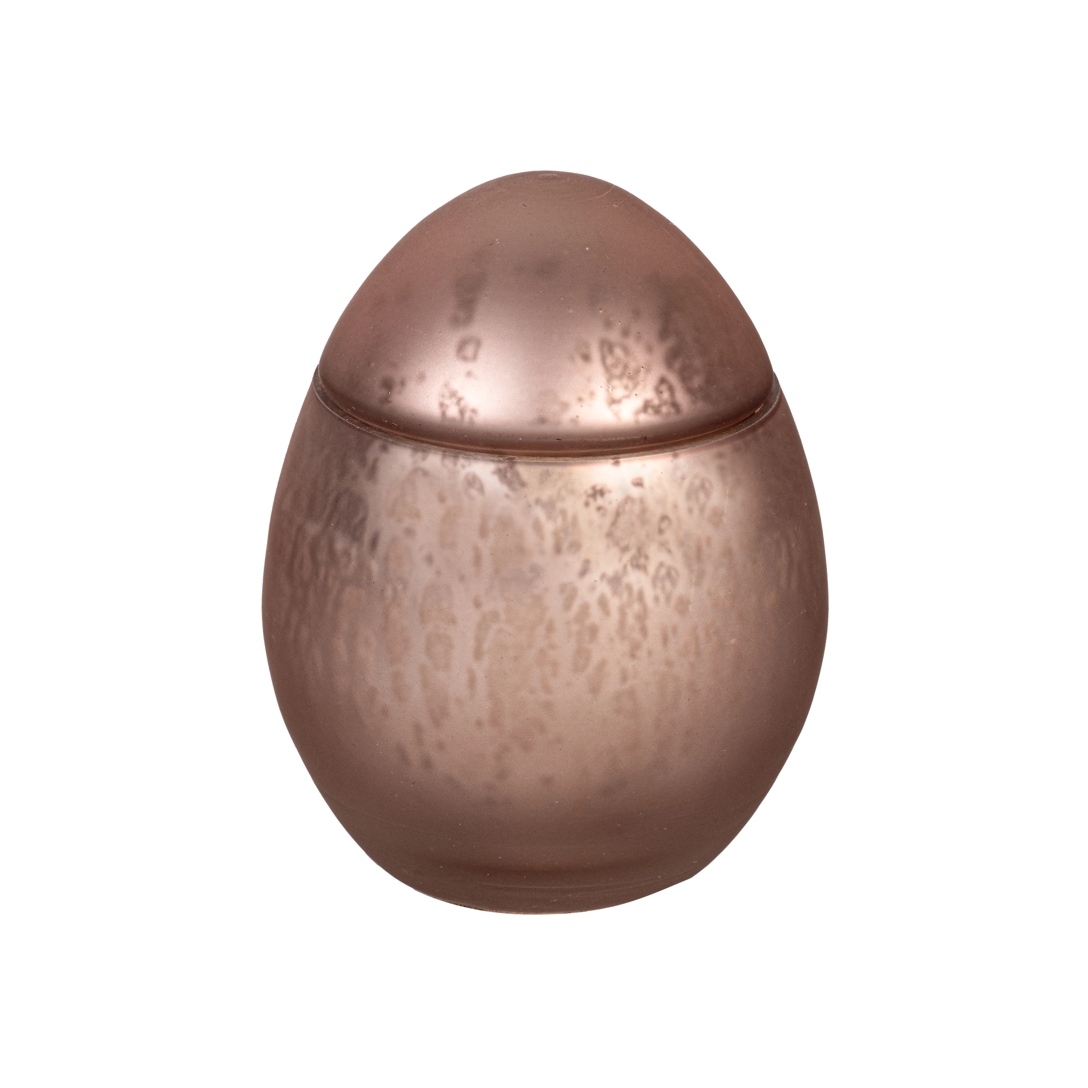 Egg Shape Mercury Glass Candle, Rose Smoke - Image 3